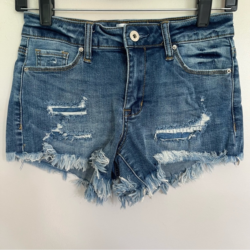 Women's Juniors Special A Distressed Raw Hem‎ Denim Jean Shorts Size 5